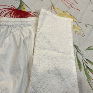 White Chikan kari Bottom