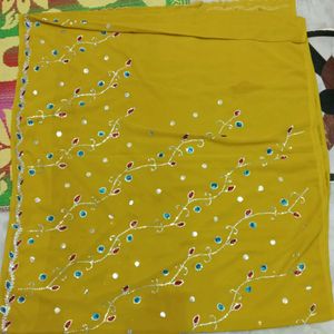 Net Olive Colour Beautiful Saree