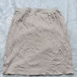 Beige Pencil Mini Skirt