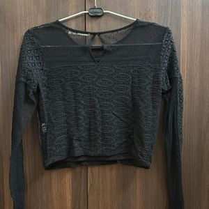 Black Net Elegant Party Top