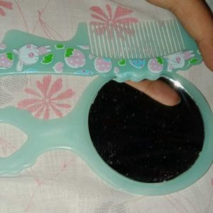 Makeup Mirror,comb,flower Clip