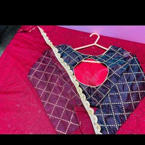 Black And Maroon Lehnga Free Flats