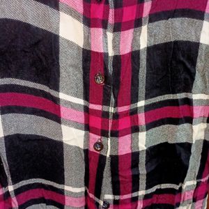 Rayon Check Shirt With Capri