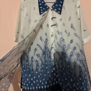 Shirt Peacock Feather Print