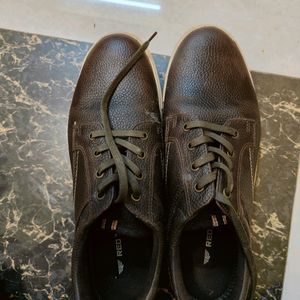 Red Tape Semi Formal Coffee Brown Leather Shoes