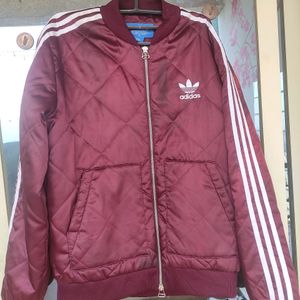 ADIDAS ORIGINALS MAROON BOMBER JACKET