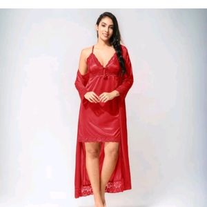 Red Night Dress 2 Piece