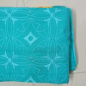 New Cotton Super Net Embroidory Work Saree