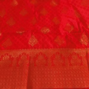 Red Semi Silk Soft Kanjivaram Saree.