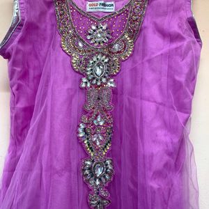 Lavendar anarkali set(not pink pure lavendar)