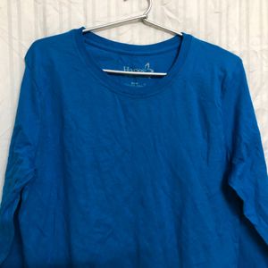 Hanes Blue Long Sleeve T Shirt