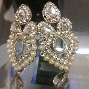 Silver White Earrings