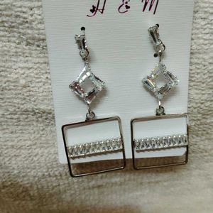 White Stone Earrings For girls and Women