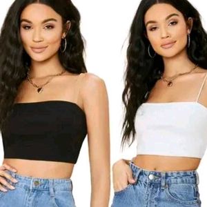 Pack of two White Cami and Black Tube Top