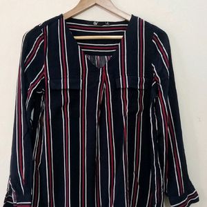 Beautiful Black And Red Lined Top