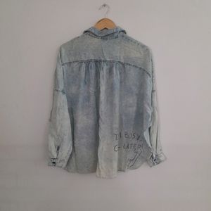 Light Blue Ti&Dye Oversized Shirt (Women's)