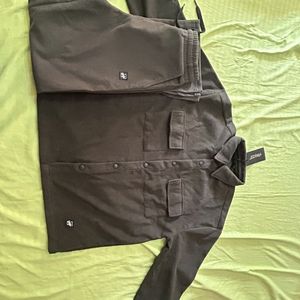 KHAKI POLAR FLEECE SHACKET COORD