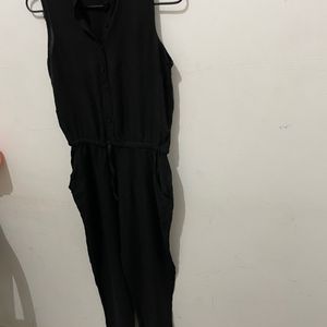 Cotton Fab Deep Black Jumpsuit