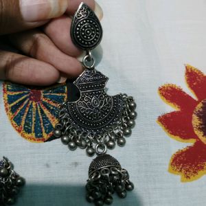 Oxidized Jewelry(5earrings+1 Ring)