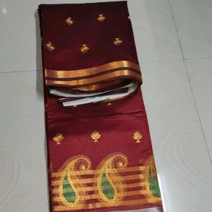 New Saree With Unstitched Blouse Piece