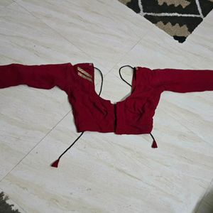 Neerus New Red Rayon Blouse 3/4 Sleeves