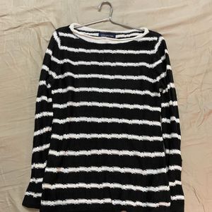 Y2k Black N White Stripes Full Sleeve Top