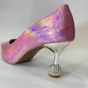 Holographic Pink Heel For Party