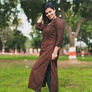 DOBBY COTTON CHIKANKARI KURTI