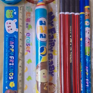 Free Pen With Pencil Eraser Combo Set