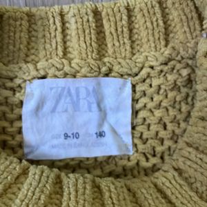 Zara Mustard cropped sweater