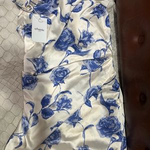 White - Blue Floral Dress