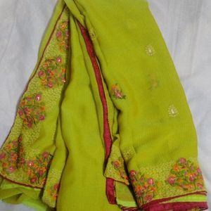 Embroidered Work Saree