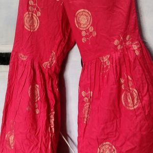 Ethnic Motifs Printed Kurta With Sharara