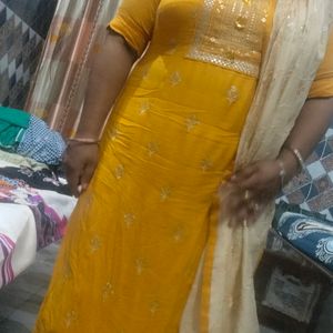 Yellow Plzoo Suit With Dupatta