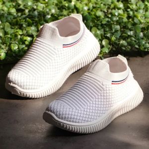 FIRST CRY KATS Perforated Slip On Shoes-White