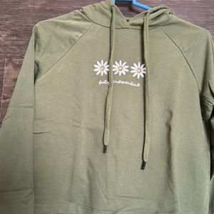 Green Cropped Hoodie