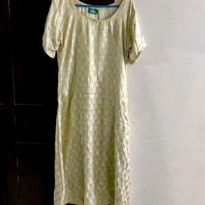 Light Gold Anarkali Kurtha.