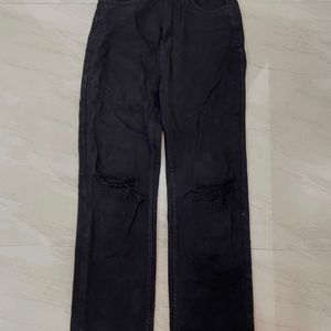 *Sale* Black Torn Straight Fit Jeans