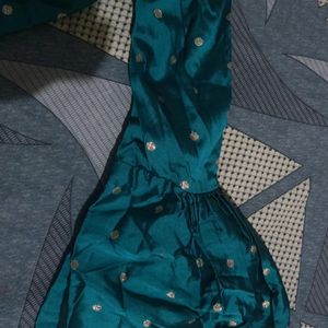 Teal Colour Kurta With Gharara