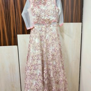 Beautiful Party Wear Gown With Embroidery Work