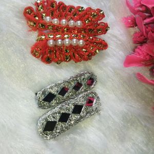 2 Pair Of Hair Aligator Clips For Girls