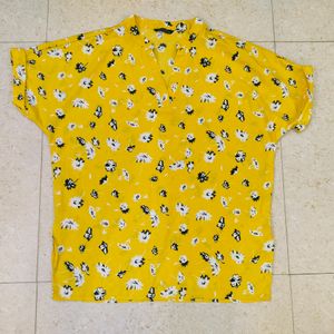 Yellow Printed Graphic Tee