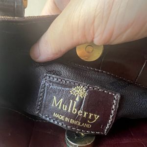 Mulberry Tapestry And Lucite Handle Bag