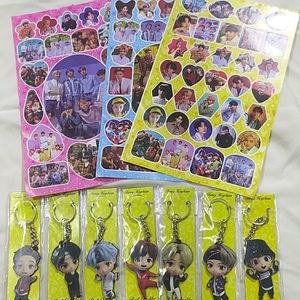 BTS Stickers +  ANY 1 Keychain