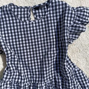 Ruffled Gingham Tiered Top