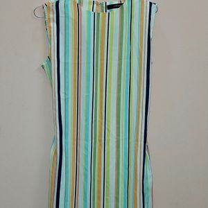 Striped Multicolor Straight Midi Dress