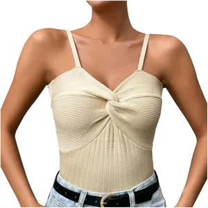 Women Twisted Strap Padded Camisole Tank Top