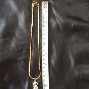 Ad Pendant Gold Plated Chain