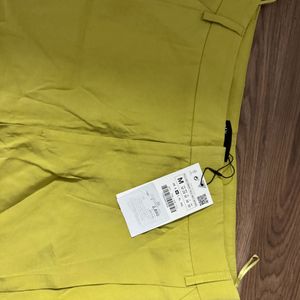 Zara Lime Neon Cotton Linen Trouser