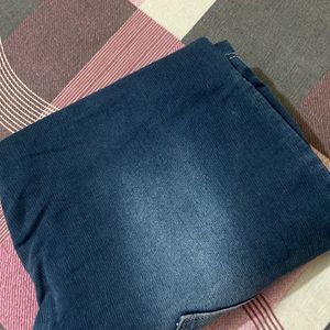 Navy Blue Washed Distressed Pattern Jean For Women